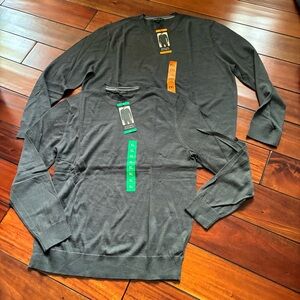 NWT Banana Republic 100% Merino Wool Sweater Crew Neck Gray Pullover